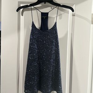 Navy blue sequin top